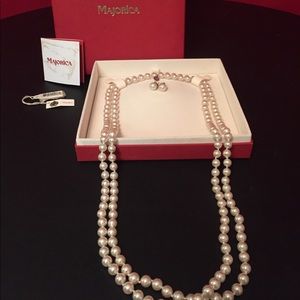 Majorica White Pearl Endless Necklace 60"